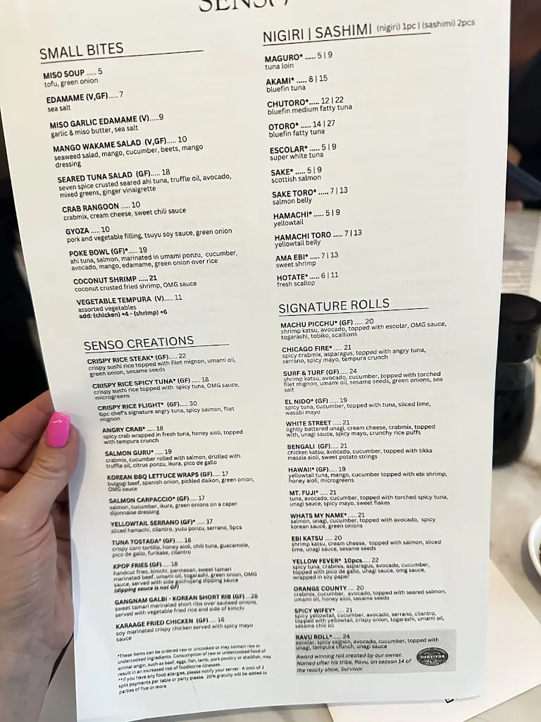 Menu_Sensō_Frankfort, IL_image_old_3
