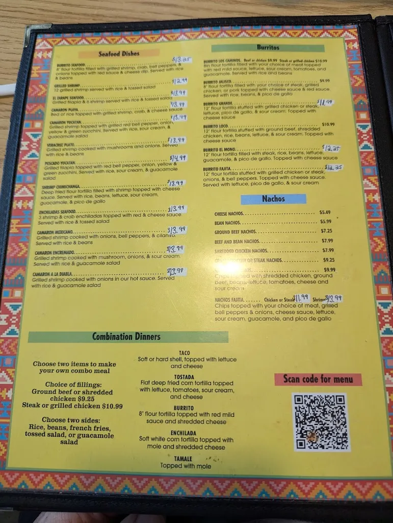 Menu_Los Caminos_Gibson City, IL_image_old_1