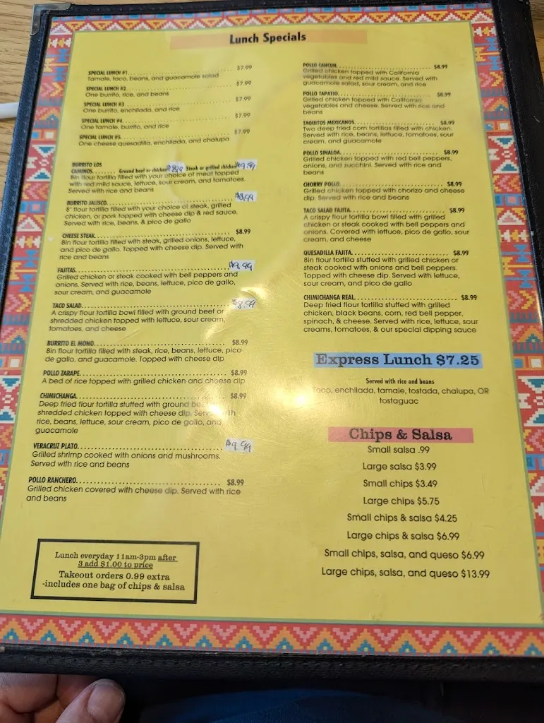 Menu_Los Caminos_Gibson City, IL_image_old_2