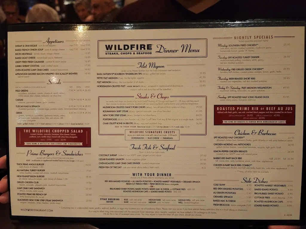 Menu_Wildfire_Glenview, IL_image_old_2