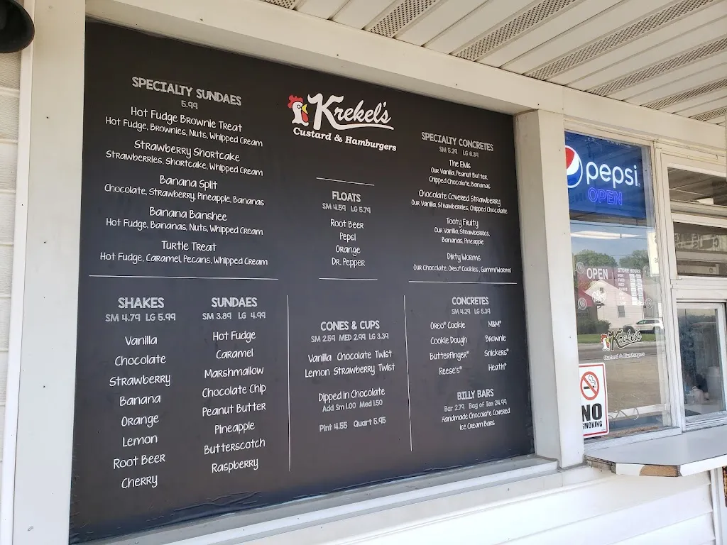 Menu_Krekel's Custard & Hamburgers_Grandview, IL_image_old_3