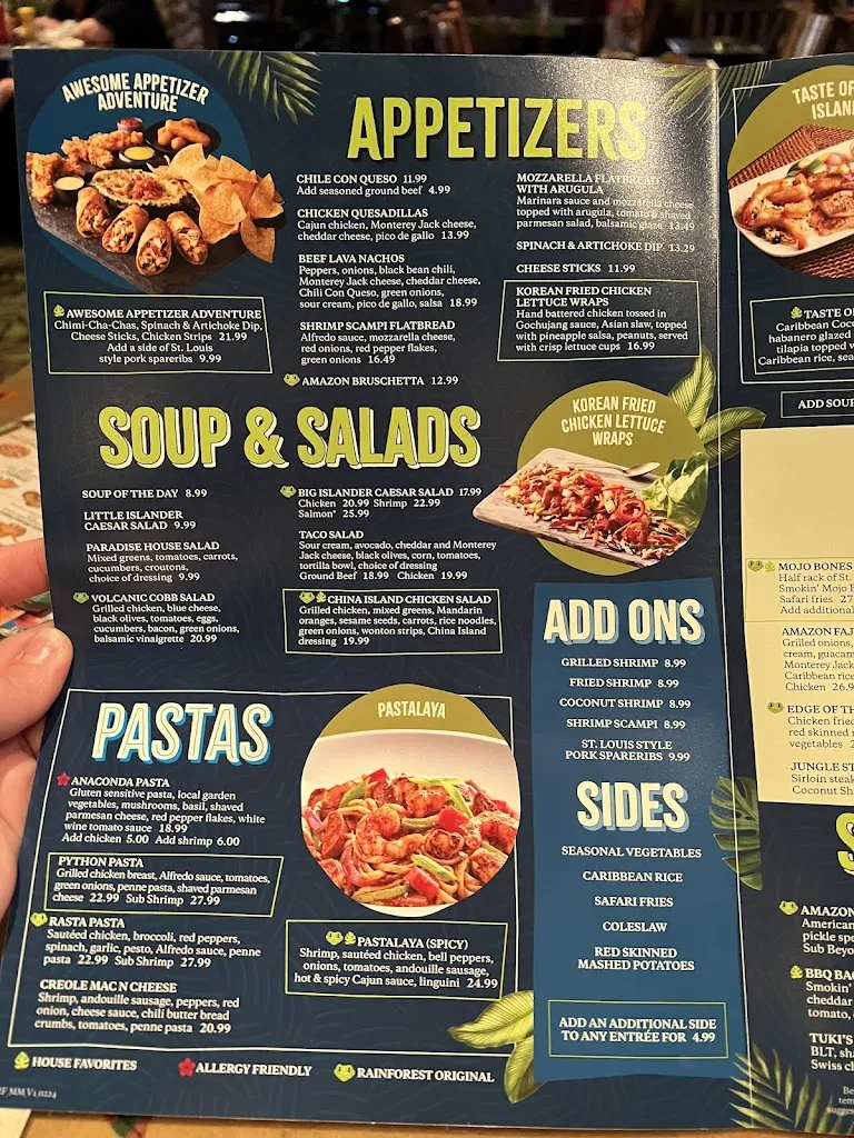 Menu_Rainforest Cafe_Gurnee, IL_image_old_2