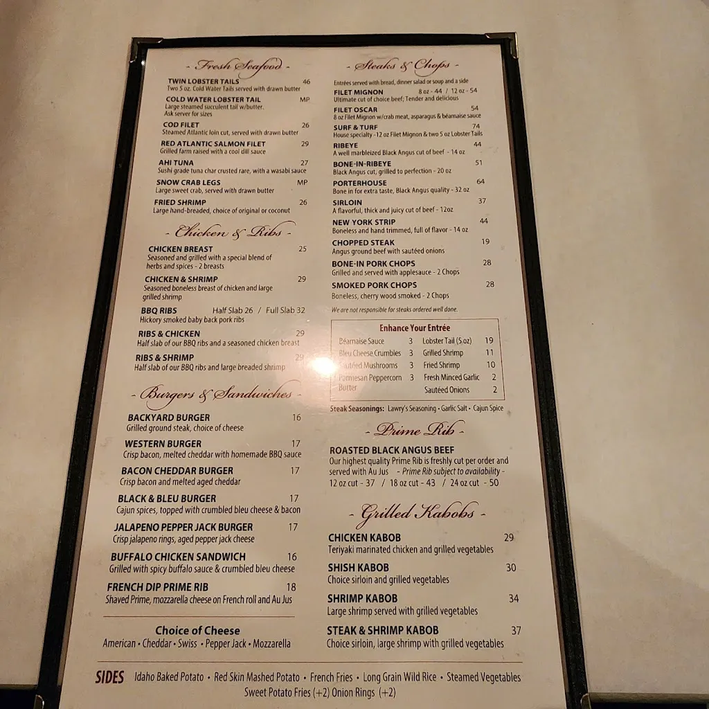 Menu_The Backyard Steak Pit_Gurnee, IL_image_old_1