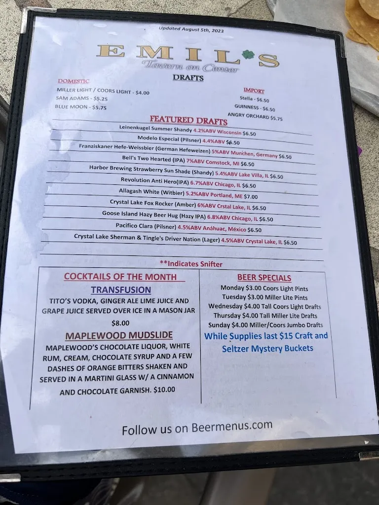Emil's Tavern on Center_Grayslake, IL_menu_imagen_2