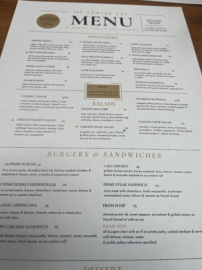 Menu_129 Center Cut_Grayslake, IL_image_old_2