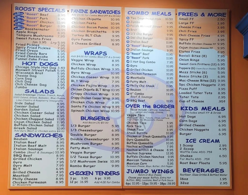 Menu_Roost 83 Chicago Style Grill_Grayslake, IL_image_old_1