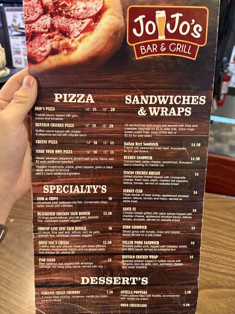 Menu_JoJo's Bar & Grill_Grayslake, IL_image_old_1