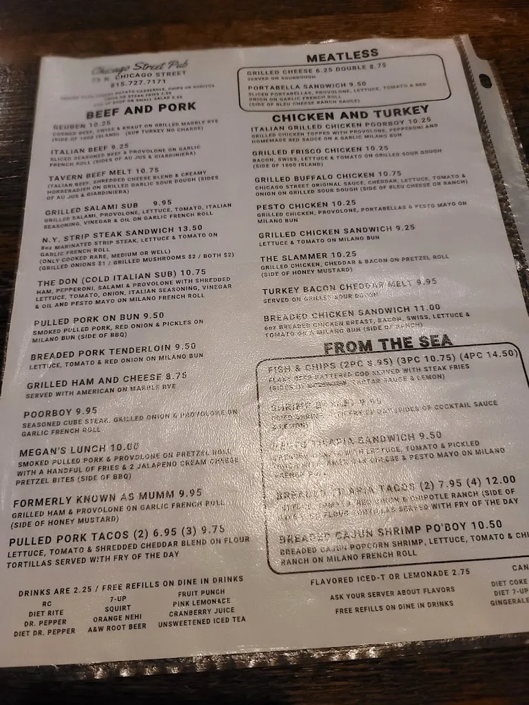 Menu_Chicago Street Pub_Joliet, IL_image_old_1
