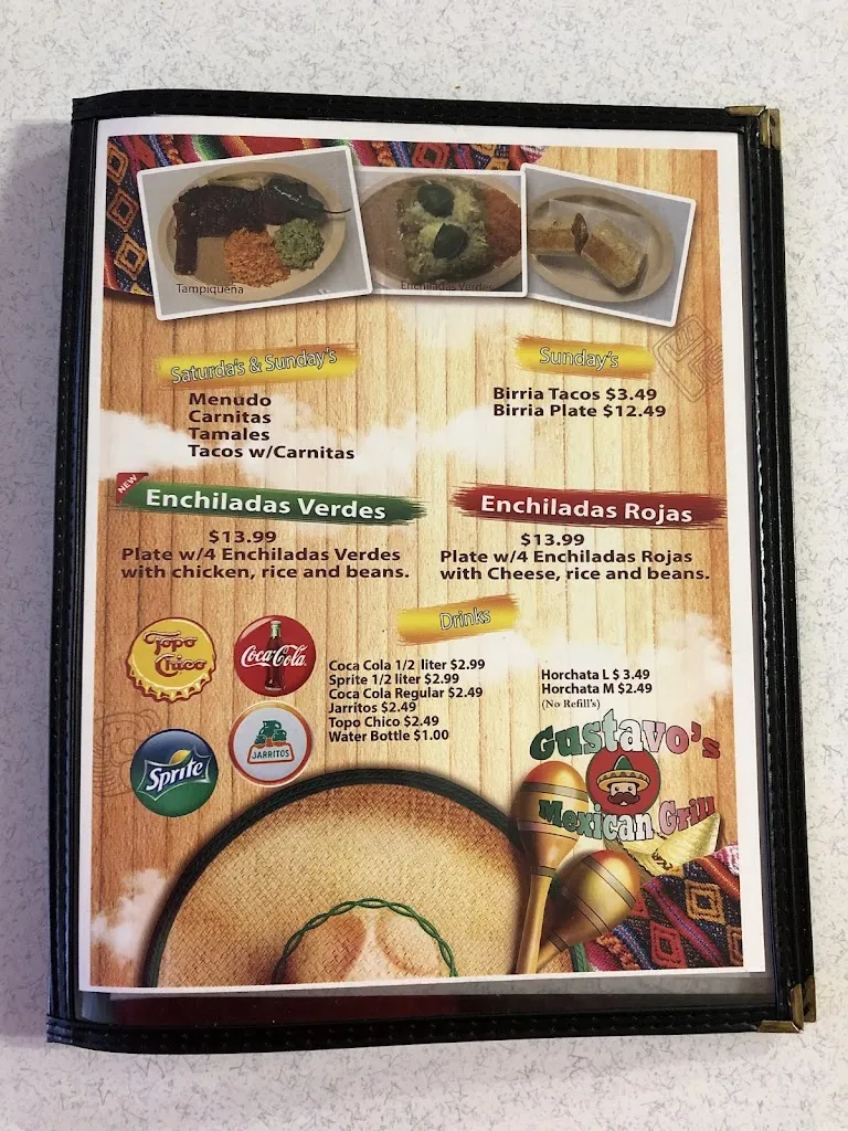 Menu_Gustavo's Mexican Grill_Kewanee, IL_image_old_2