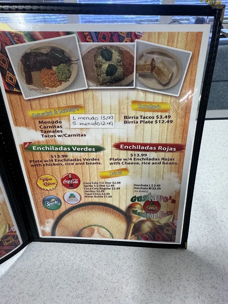 Menu_Gustavo's Mexican Grill_Kewanee, IL_image_old_3