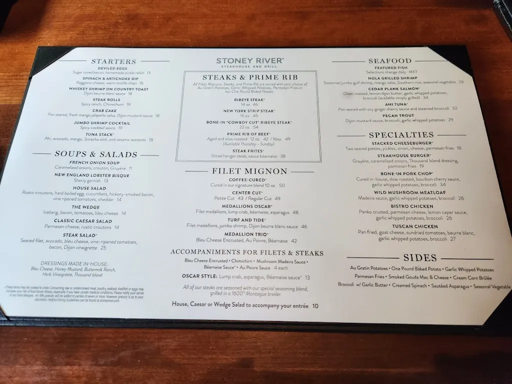 Menu_Stoney River Steakhouse and Grill_Deer Park, IL_image_old_1