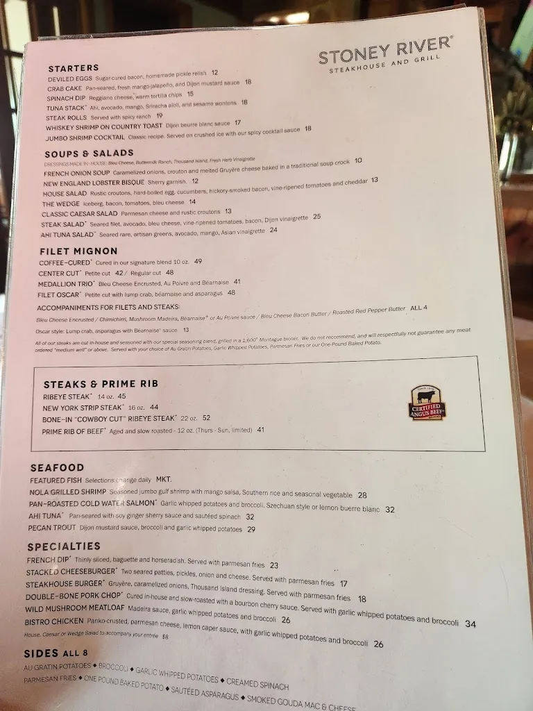 Menu_Stoney River Steakhouse and Grill_Deer Park, IL_image_old_2