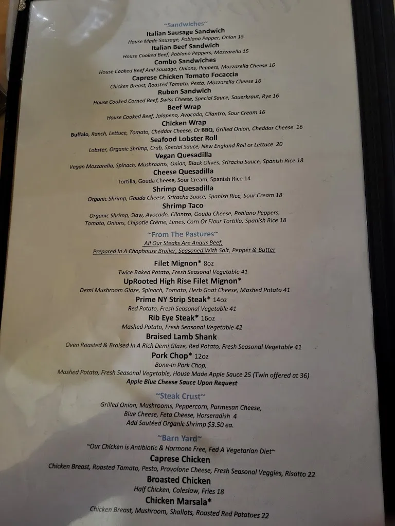 Menu_UpRooted Restaurant and Bar_McHenry, IL_image_old_1