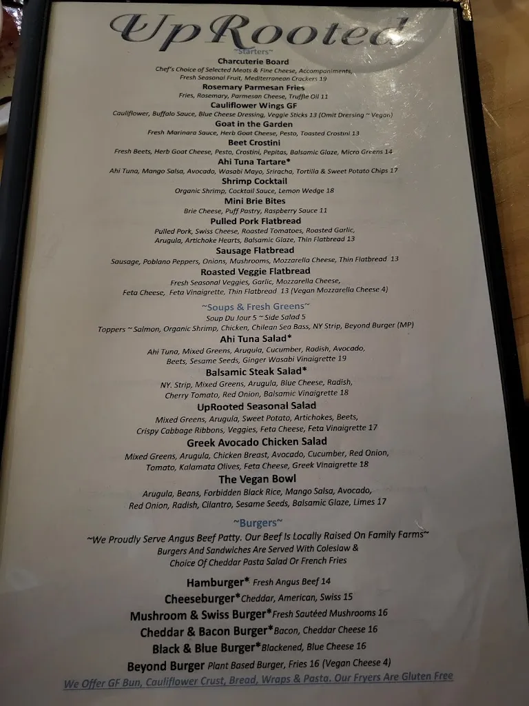 Menu_UpRooted Restaurant and Bar_McHenry, IL_image_old_2
