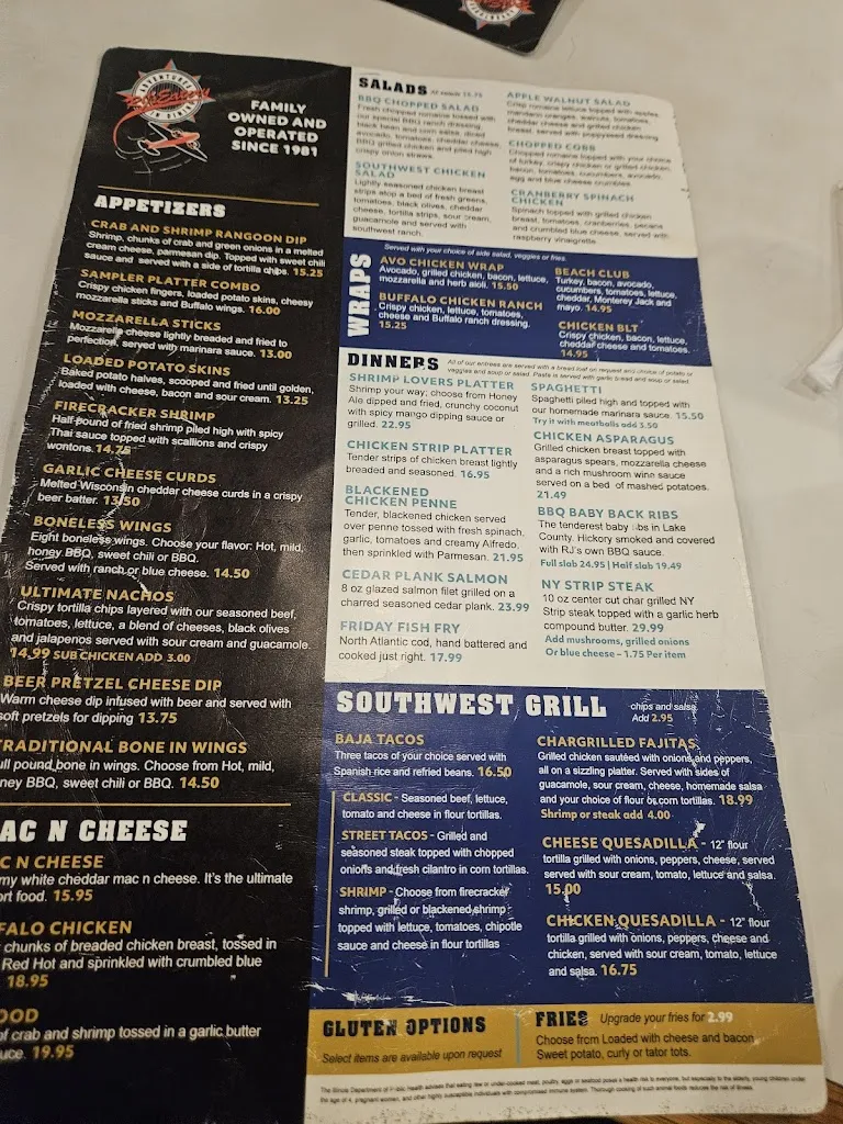 Menu_RJ's On The Lake_Lindenhurst, IL_image_old_1