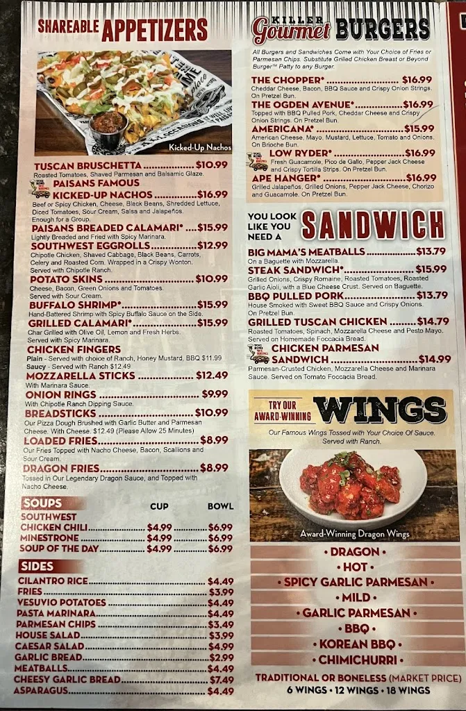 Menu_Paisans Pizzeria & Bar_Lisle, IL_image_old_2