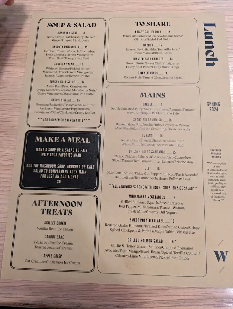 Menu_The Warbler_Chicago, IL_image_old_2