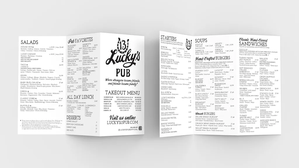 Menu_Lucky's 13 Pub_Mendota, MN_image_old_1