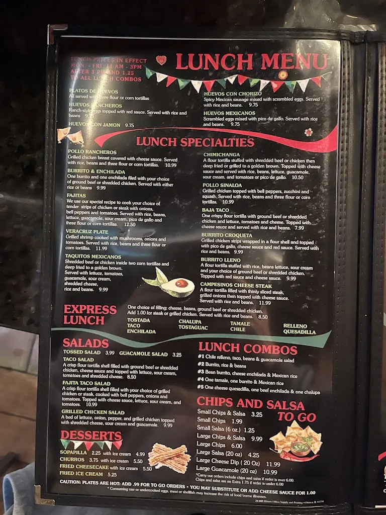 Menu_Los Campesinos_Minooka, IL_image_old_1