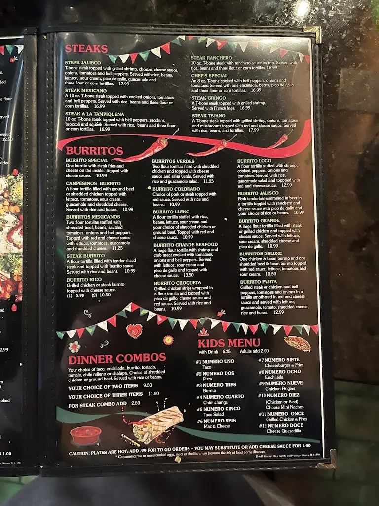 Menu_Los Campesinos_Minooka, IL_image_old_3