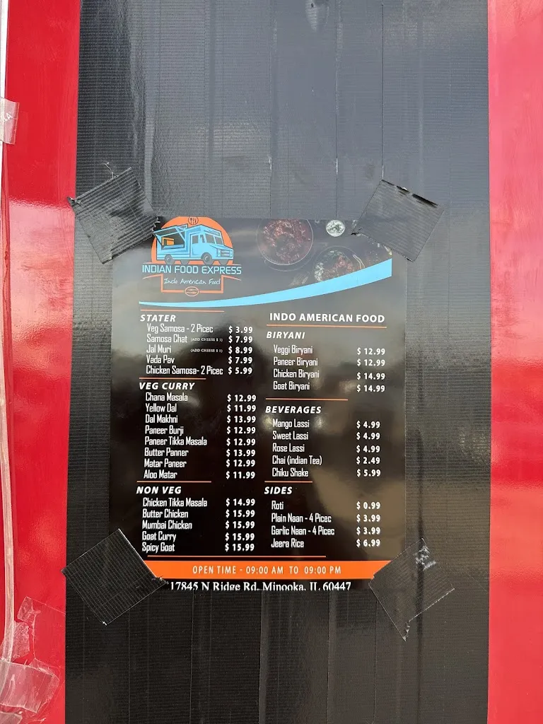 Menu_Indian food express_Minooka, IL_image_old_2