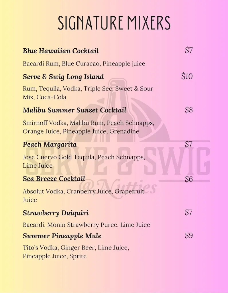 Menu_Serve & Swig @ Nutties_Lake Villa, IL_image_old_1