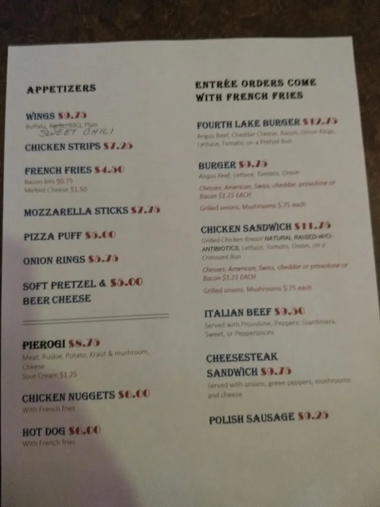 Menu_Fourth Lake Resort Bar & Grill_Lake Villa, IL_image_old_1