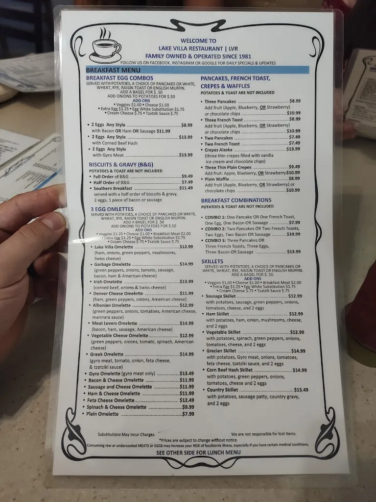 Menu_Lake Villa Restaurant_Lake Villa, IL_image_old_3