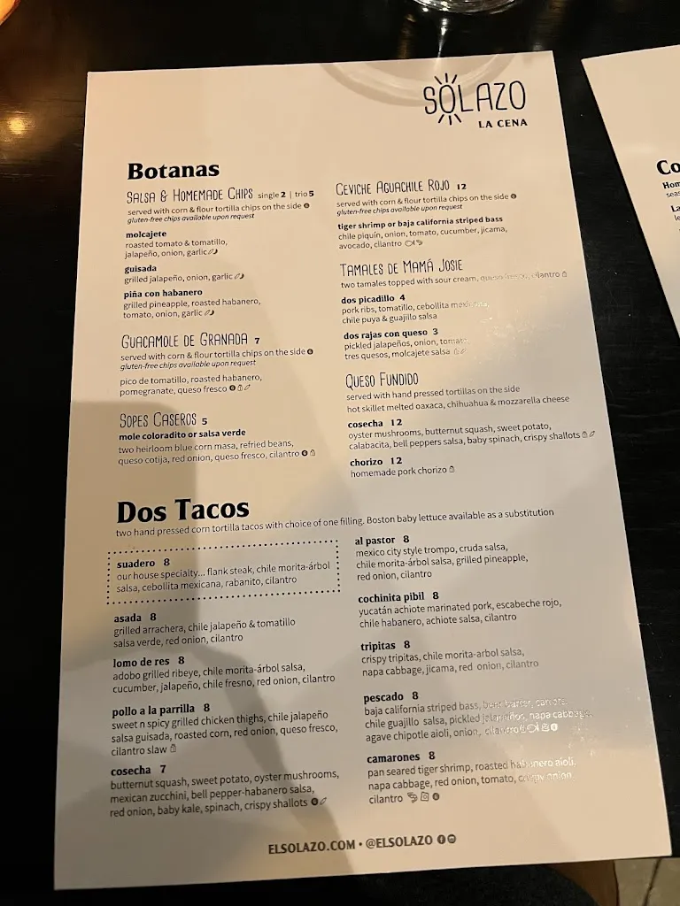 Menu_Solazo_Chicago, IL_image_old_2