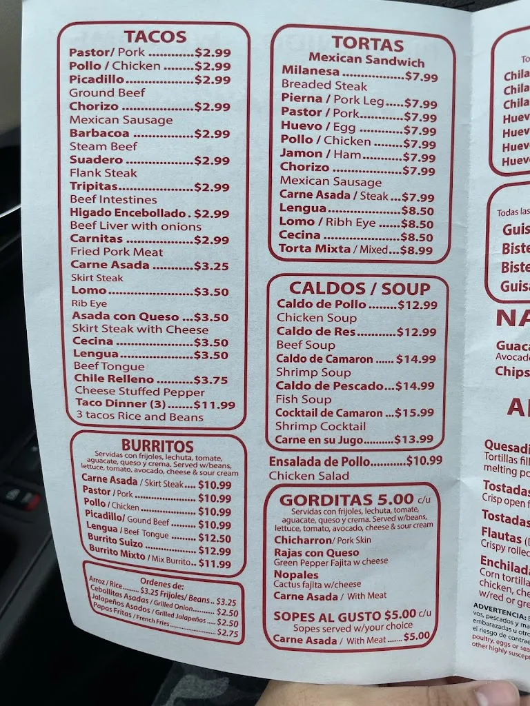 Menu_El Taconazo_Chicago, IL_image_old_2