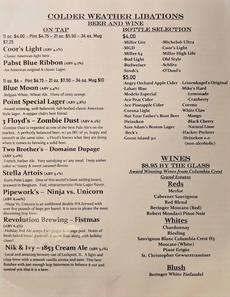 Menu_Merichka's Restaurant_Crest Hill, IL_image_old_3