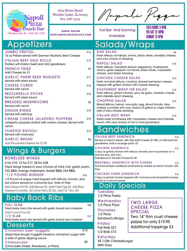 Menu_Napoli Pizza Place_Wonder Lake, IL_image_old_1