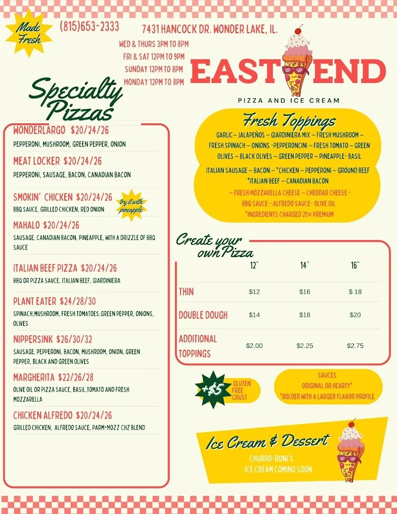 Menu_East End Pizza and Ice Cream_Wonder Lake, IL_image_old_2