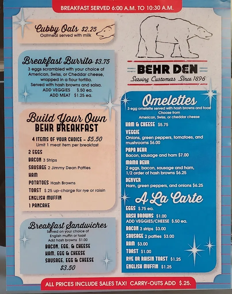 Menu_Behr Den Restaurant_Rockford, IL_image_old_3