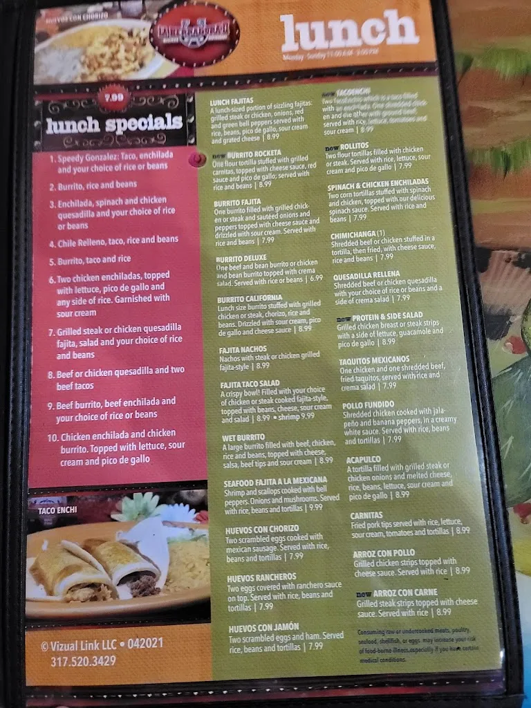 Menu_La Herradura II Mexican Restaurant_Bargersville, IN_image_old_1