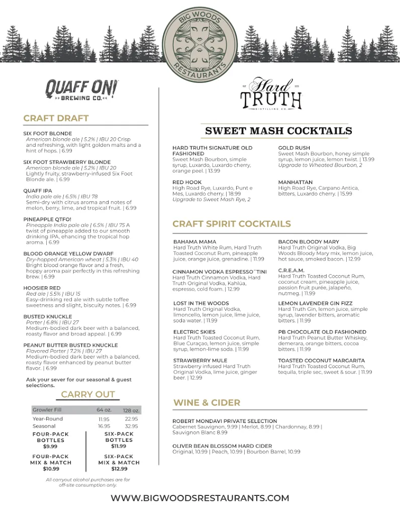 Menu_Big Woods - Nashville_Nashville, IN_image_old_3