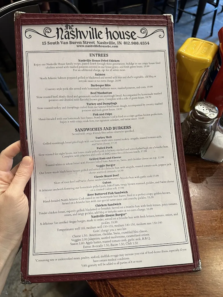 Menu_The Nashville House_Nashville, IN_image_old_1