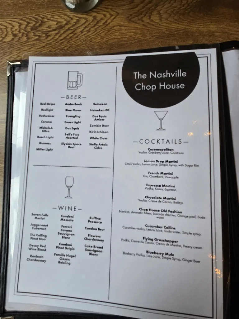 Menu_The Nashville Chop House_Nashville, IN_image_old_2