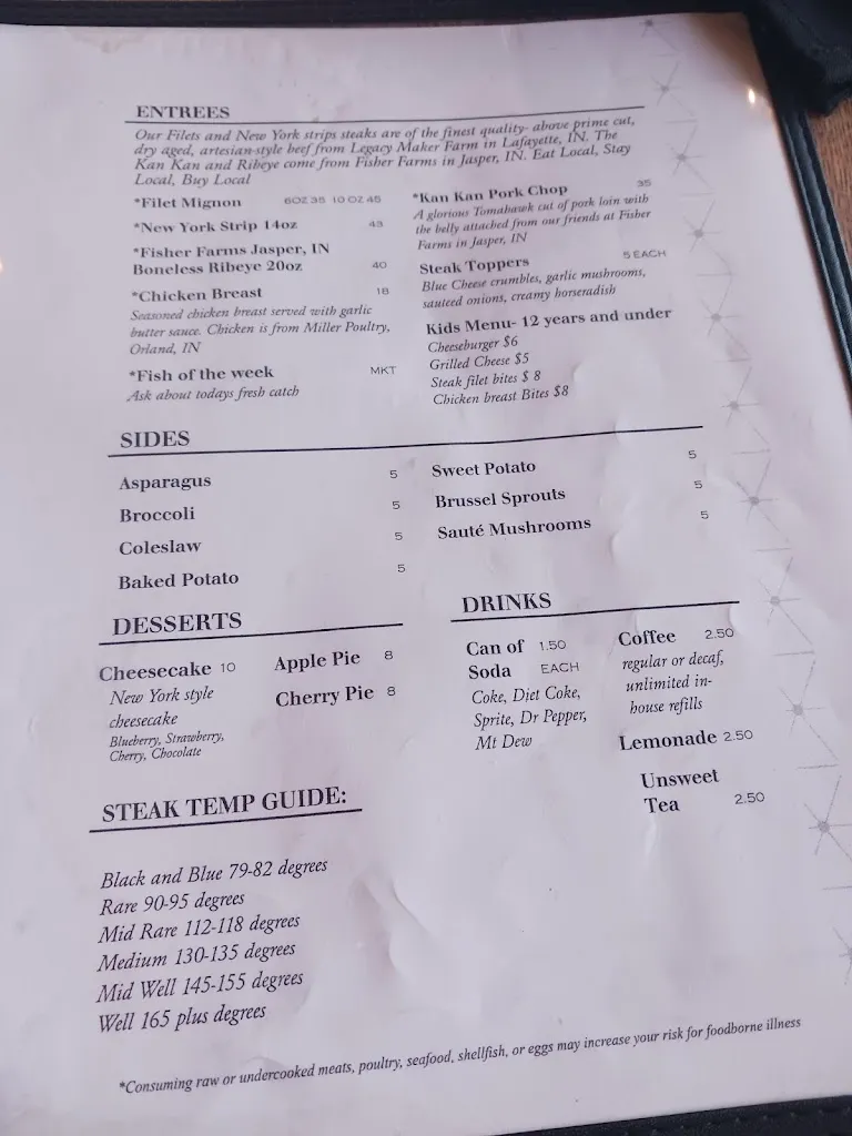 Menu_The Nashville Chop House_Nashville, IN_image_old_3