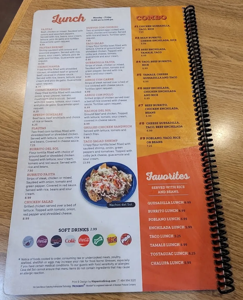 Menu_Casa Del Sol_Nashville, IN_image_old_1