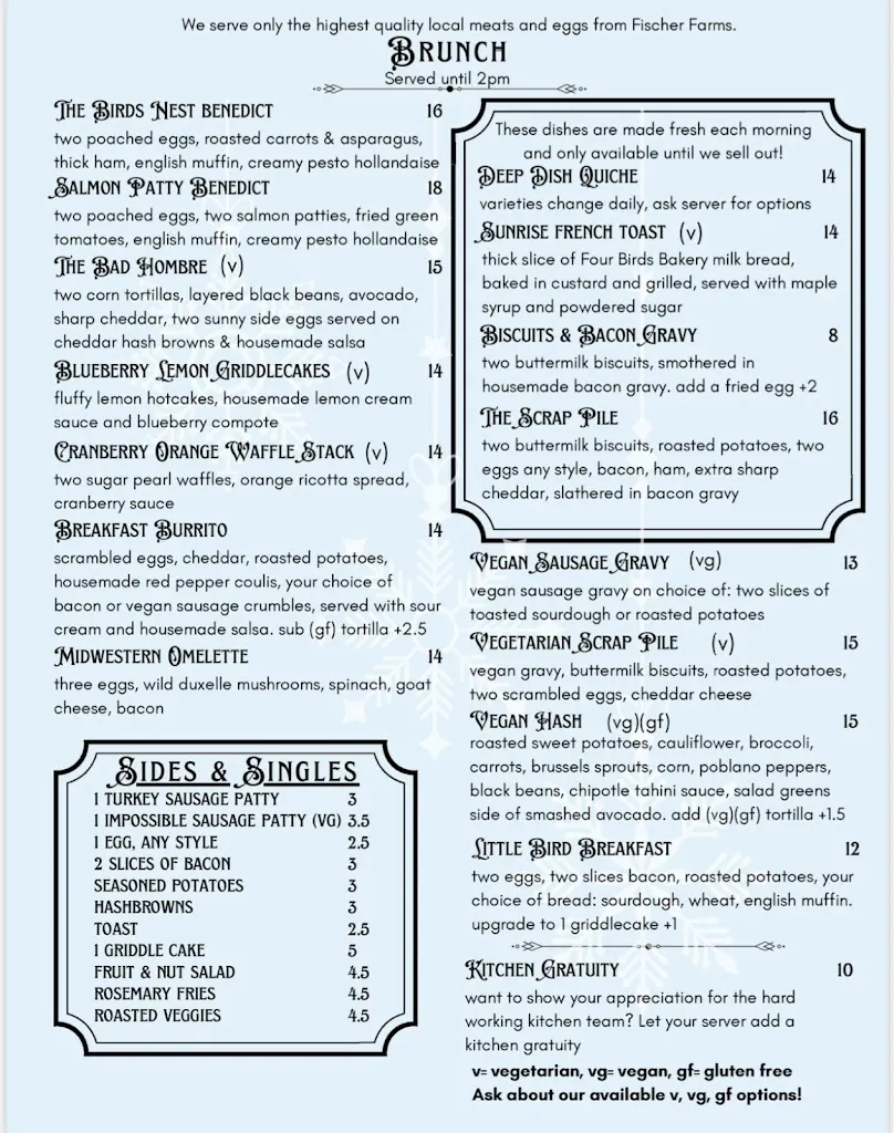 Menu_Bird's Nest Cafe_Nashville, IN_image_old_1