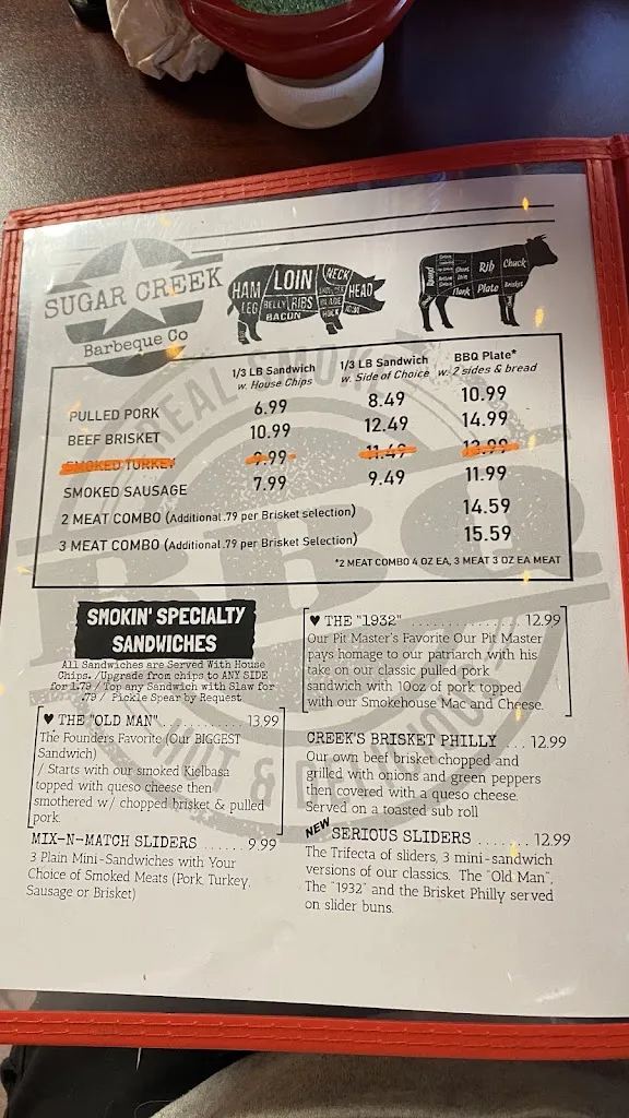 Menu_Sugar Creek Barbeque Co_Nashville, IN_image_old_1