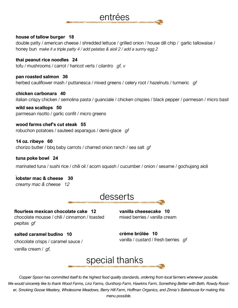 Menu_Copper Spoon_Fort Wayne, IN_image_old_1