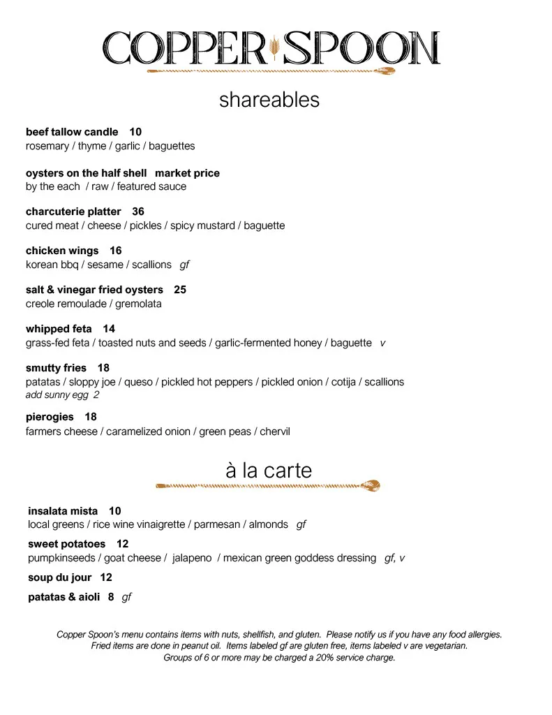 Menu_Copper Spoon_Fort Wayne, IN_image_old_2