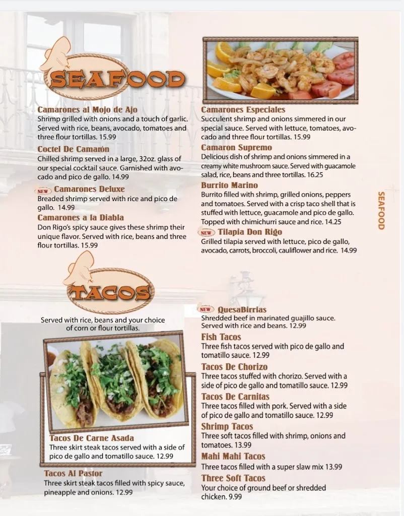 Menu_Don Rigo Mexican Bar & Grill_Greenfield, IN_image_old_1