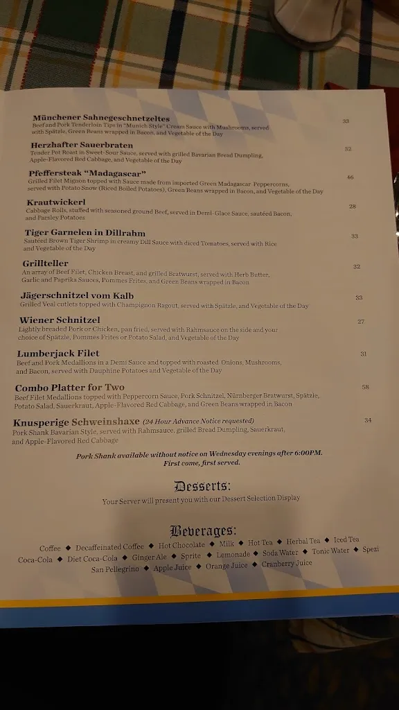 Menu_Schmankerl Stube_Hagerstown, MD_image_old_3