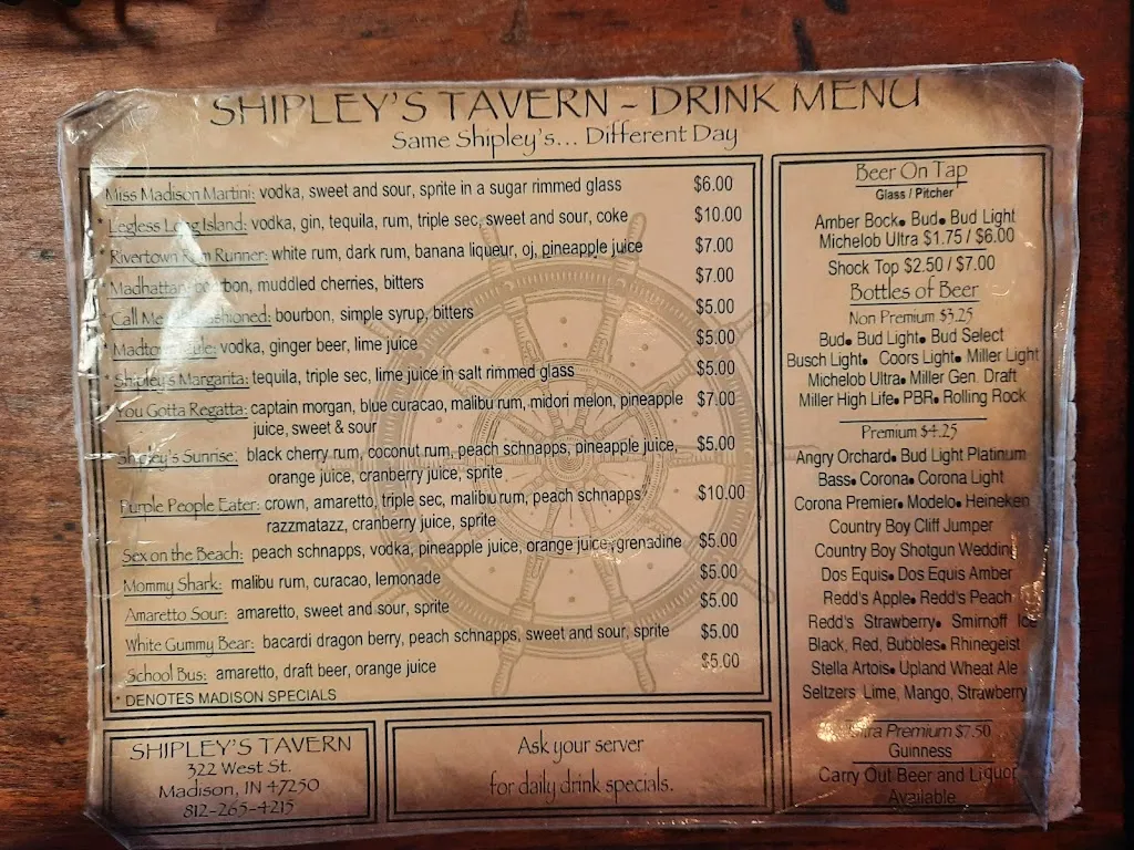 Menu_Shipley's Tavern_Madison, IN_image_old_2