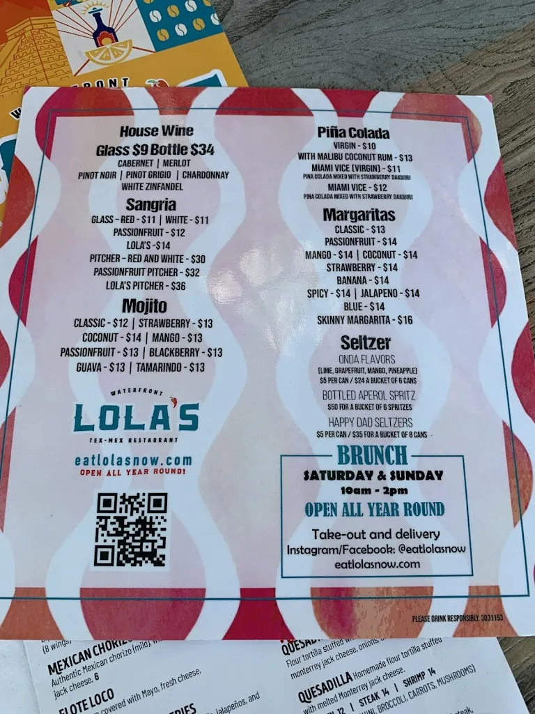 Menu_Lola's Waterfront Cocina Latina_Hopatcong, NJ_image_old_2