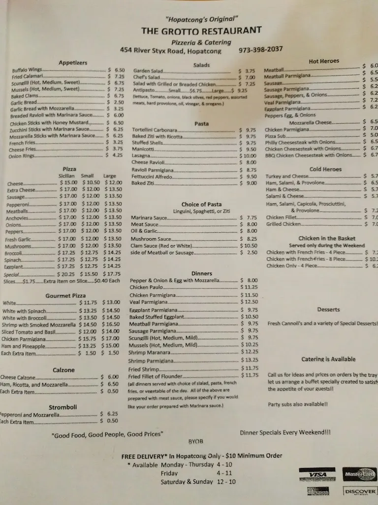 Menu_The Grotto Restaurant_Hopatcong, NJ_image_old_2