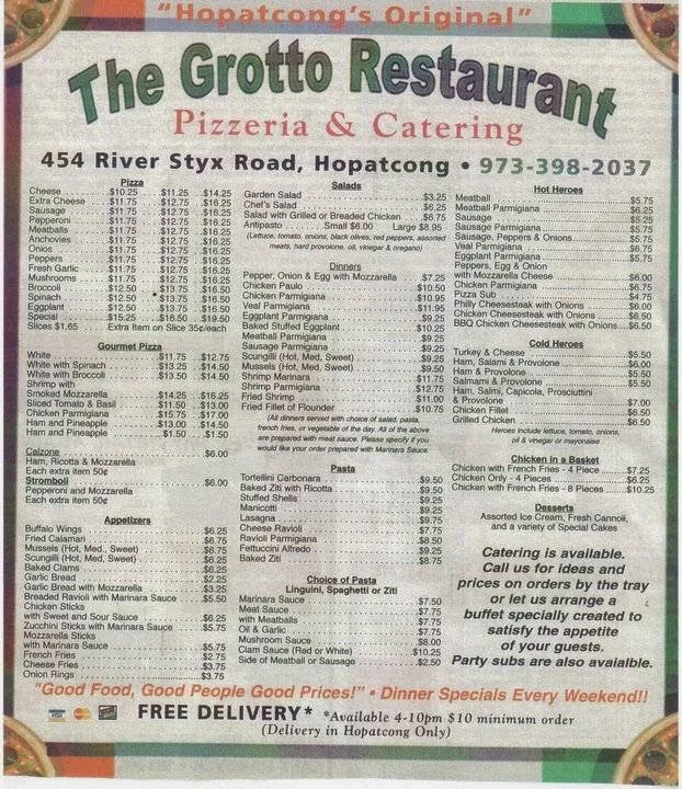 Menu_The Grotto Restaurant_Hopatcong, NJ_image_old_3